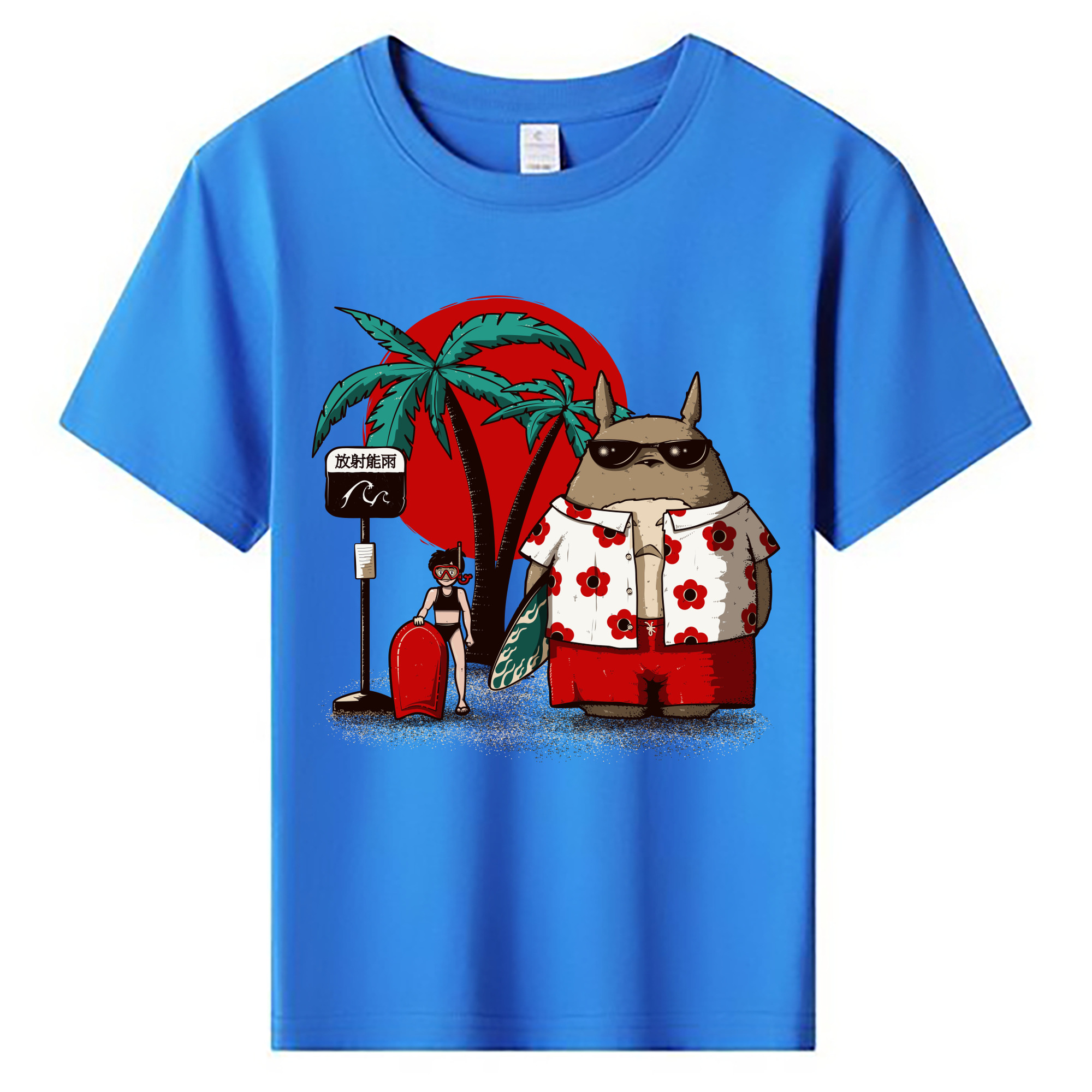 （画像用） となりのトトロ 草壁メイ 草壁サツキ My Neighbor Totoro Satsuki Kusakabe Mei Kusakabe 綿100％キッズTシャツ（フロントプリント）